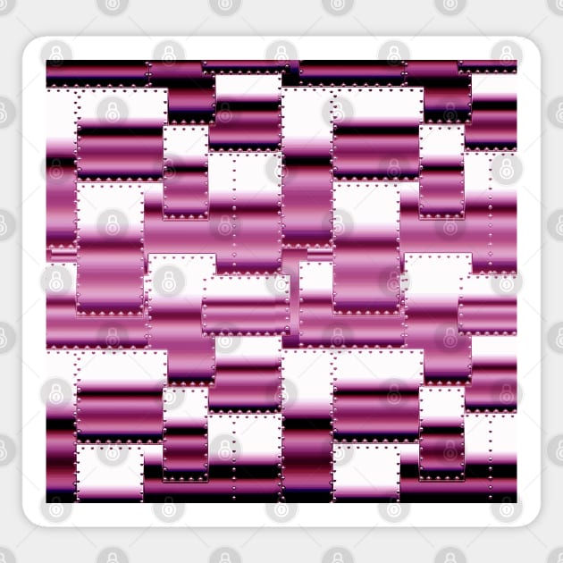 Sheet Metal Shiny Pink Riveted Pattern Sticker by antarte